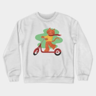 Scooter Cat Crewneck Sweatshirt